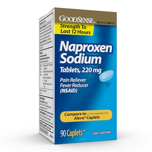 GoodSense Naproxen Sodium Tablets 220 mg, Pain Reliever and Fever Reducer (NSAID)