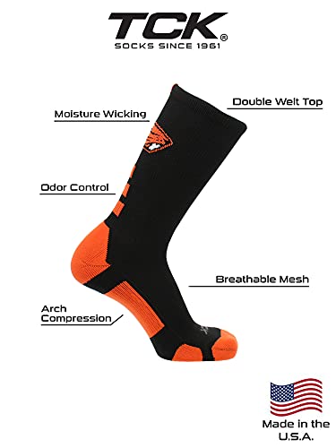 TCK-Oregon-State-Baseline-Crew-Socks-BlackOrange-Large