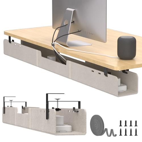Under Desk Cable Organizer Tray with Mounting Options