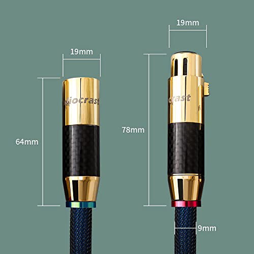 Viborg ヴィボー オーディオ Pair Hifi Audio Xlr Cord, 3.3Ft/1M, 3 Pin Xlr Male - Female Signal Cable Microphone Cable thumb #3