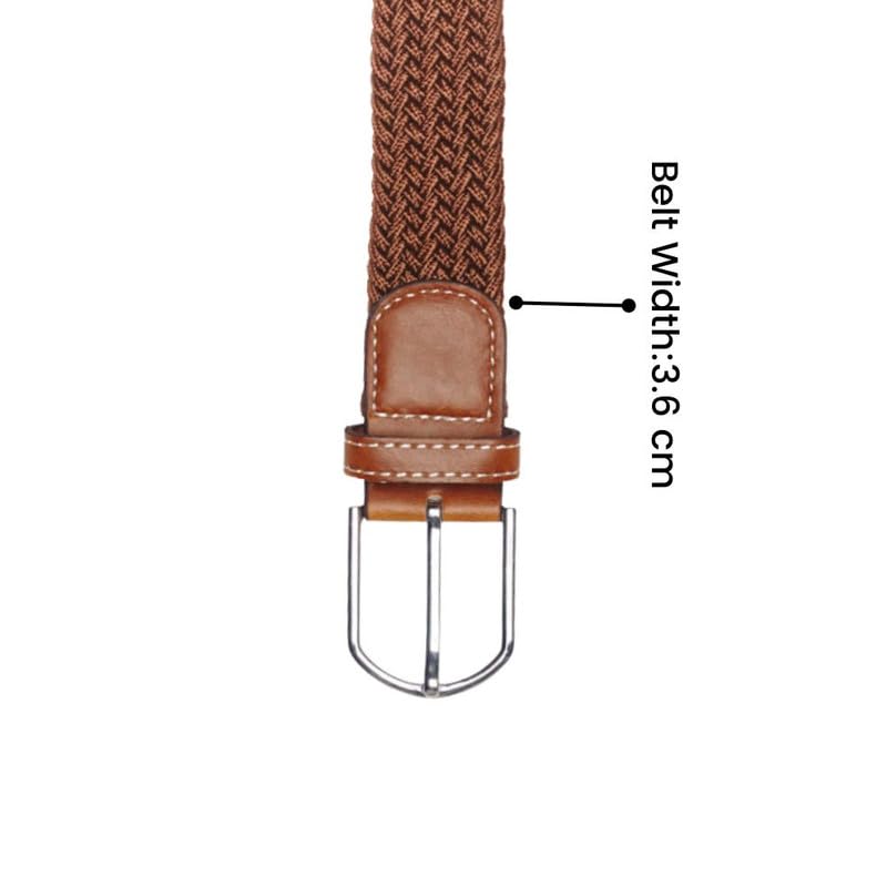 Image of The Tie Hub Unisex Stretchable Woven Fabric Belt | Adjustable, Hole-Free Design | Fits Up to 40 Inches Waist