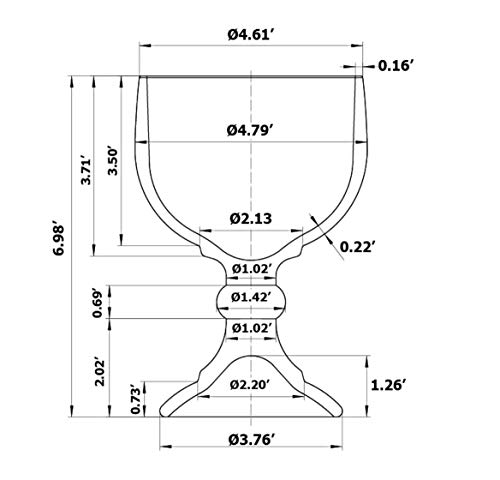 Chefcaptain Schooner Beer Glass - 21.5 Oz Extra Large Goblet Crystal Style Zero Lead Shrimp Cocktail, Coronaritas, Margaritas 4 Pack #TOP6