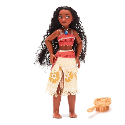 Disney Store Official Moana Classic Doll 26cm/10 Fully Poseable Princess Doll in a Classic Outfit Includes Toy Hair Brush - Suitable for Ages 3+