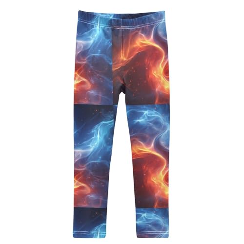 Boccsty Swirling Fire Sparkle Girls Leggings Kids Yoga Pants Dance Active Tights 4T