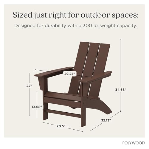 Image of POLYWOOD AD420MA Modern Adirondack Chair, Mahogany