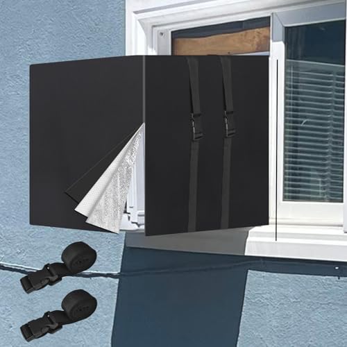 Capa de ar condicionado isolada para unidades de janela, 53 cm C × 38 cm A × 40,6 cm D 3 camadas de isolamento AC capa protetora resistente à prova d'água para uso externo com alças para proteção