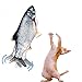 Juguetes para Gatos Juguete Gato Interactivo Hierba Gatera, Pez de Simulación de Felpa Móvil con Carga USB, Catfish Juguete Gatos Suministros Que Se Pueden Usar para Morder, Patear y Dormir