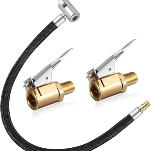 BELOWSYALER Car Tire Inflator Hose Inflatable Air Pumps Extension Tube Adapter with Air Chucks Inflation Tube Adapter Connector - 3