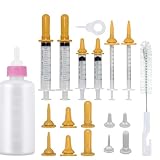 JcvPot Aufzuchtflasche Katze, 18-teiliges Set für Kätzchen und Welpen, Babykatzen Zubehör mit Flaschen und Saugern für Neugeborene Haustiere, Kontrollierte Milchaufnahme für kleine Tiere