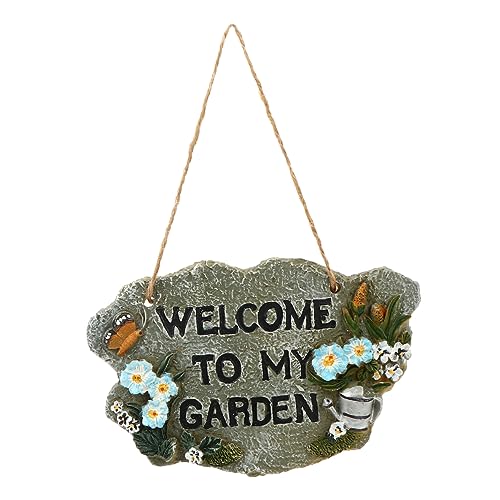 DECHOUS Cartel De Bienvenida del Jardín Bienvenido a Mi Cartel De Jardín Señales De Jardín De Metal Cartel De Bienvenida Al Jardín Cartel De Bienvenida Rústico Planchar Resina Colgante