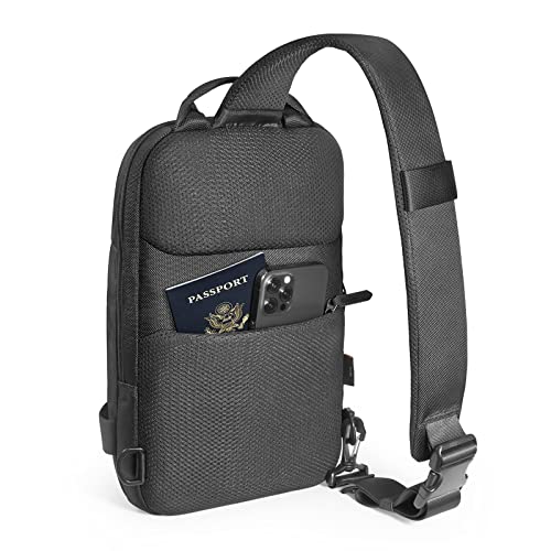 tomtoc Compacte EDC Sling Bag, Minimalistische Borst Schouderrugzak Crossbody Tas voor 11 inch iPad Pro 2021 met Toetsenbord, Waterbestendig Lichtgewicht Casual Dagrugzak voor Tactisch, Reizen, Werk, Sport, Zwart - Image 5