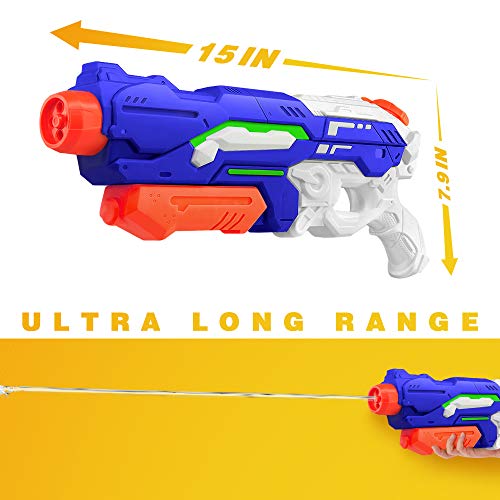 MeiGuiSha 2 Packs Squirt Gun for Kids with Long Range Shooting Water with High Capacity for Summer Swimming Pool Outdoor Fighting Party - Thumbnail 2