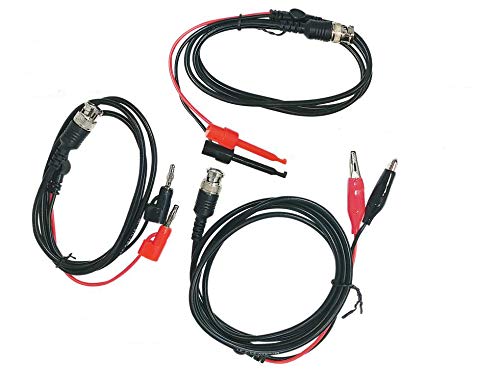 Ascend Electronics 3 pcs Cable Set, High Performance Coax BNC Male to Dual Banana Plug-, Hook-, Alligator Clip Test Lead, for Oscilloscopes, Function Generator, Other Instrumentation USA Made (1)