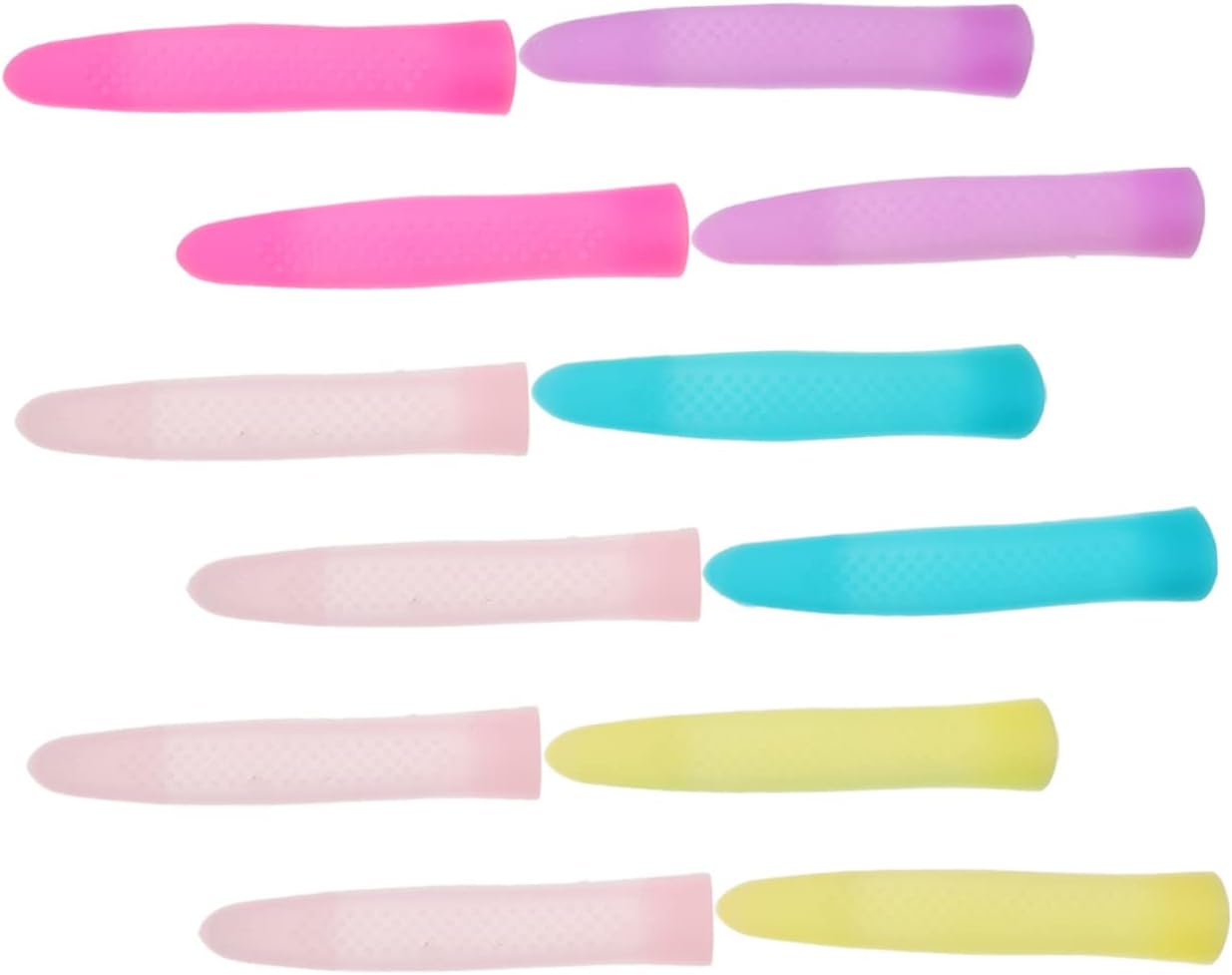 GLEAVI 18pairs Silicone Cuticle Trimmer Handle Covers Non- Protector for Nail Manicure Tool Sleeves Random Colors for Home Salon Use