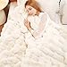 Super Comfort Oversized Warm Thick Bubble Luxury Plush Rabbit Faux Fur Throw Blanket, Fluffy Blanket,Soft Cozy Blanket for Couch Chair Bed Sofa Living Room (White, 60inX80in)