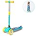 Produktbild Ice-Beauty-ukzy LED Rädern Kinderroller, Kinderscooter Dreirad Scooter Höhenverstellbarer Kinderroller Zum Laufenlernen LED Räder Scooter Der Sichere Premium Kinder Rollersmall Green Duck