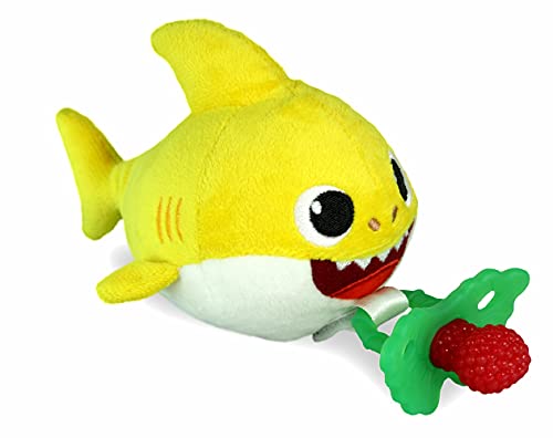 Baby Shark - RaZbuddy RaZberry Teether/Pacifier Holder w/Removable Baby Teether Toy - 0M+ - Bpa Free - RaZbaby