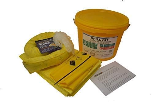 10 Litre Chemical Spill Kit in a Durable Plastic Tub - Ideal for Acid, Alkali, and Caustic Spill Response