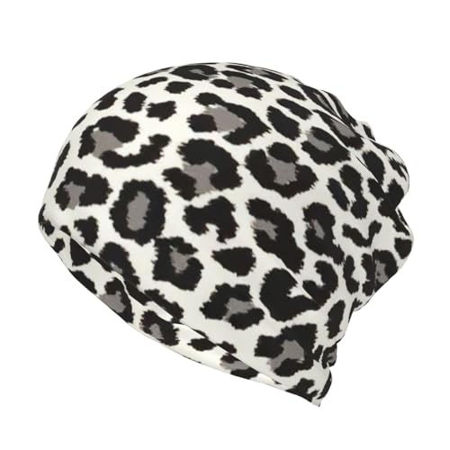 KAPPTYY Polaina de cuello de invierno con estampado de leopardo negro, polainas de esquí para hombres y mujeres, gorro con bufanda y máscara
