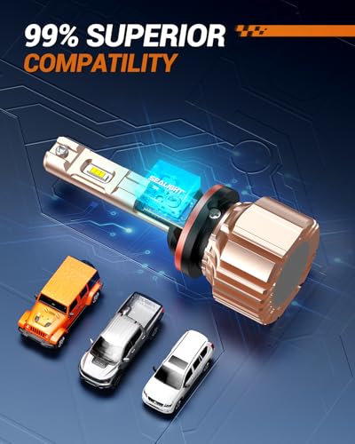 Image of SEALIGHT 880 LED Fog Light Bulbs, 14000LM 600% Super Brightness 885 893 899 880 LED Fog Lights Bulb 6500K Cool White, Ultra-High Heat Dissipation Performance, Non-polarity, Plug and Play, Pack of 2