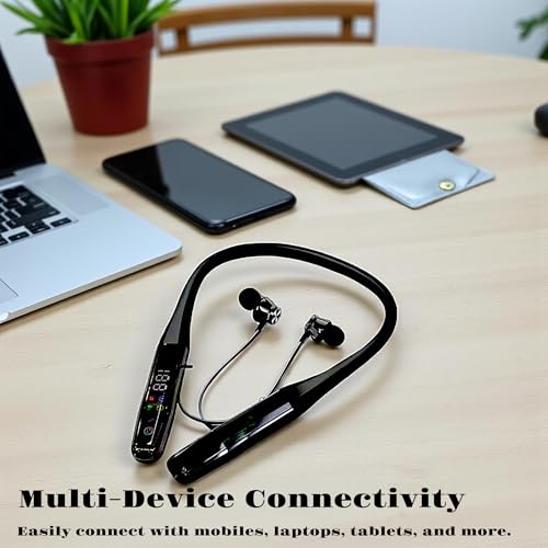 Image of iFAST IF-175 AI-Powered Voice Changer (Child /Male /Female Voice) Wireless Neckband Earphone with Digital Display, Karaoke Mode, Bluetooth 5.4, Up to 50 Hours Playtime, HD Mic | Black