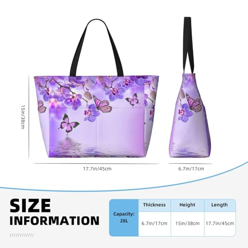 Sac à main décontracté grand volume avec imprimé papillon