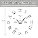 Mintime Frameless DIY Wall Clock 3D Acrylic Sticker Roman Numbers Adhesive Modern Art Wall Clock Parts Kit Home Decorations for Living Room Bedroom