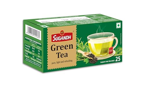 Image of Sugandh Green Tea Bags 100% Natural Green Tea Single Origin - 25 Tea Bags