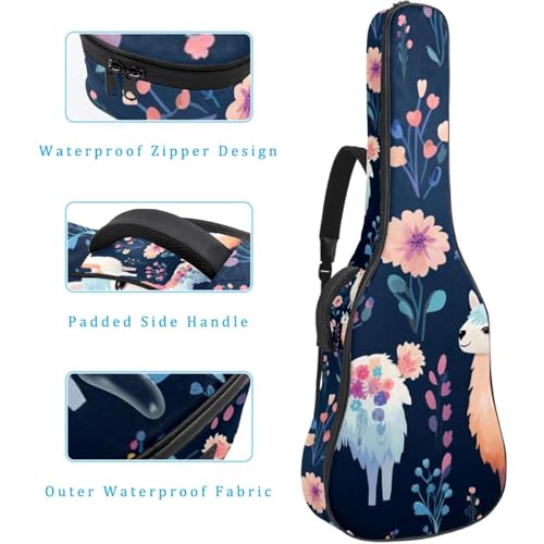 Sac pour guitare acoustique multicolore 108 cm avec plusieurs poches