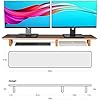 Aothia Dual Monitor Stand Riser,Wooden Desktop Organizer Stand with ...