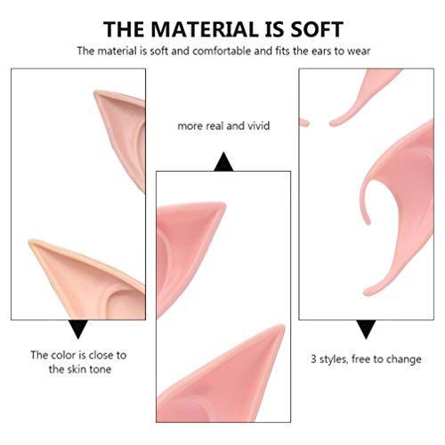 FRCOLOR 3 Peças de Orelha de Elfo Do Dia Das Bruxas Cosplay de Fadas Orelhas de Elfo Orelhas Falsas