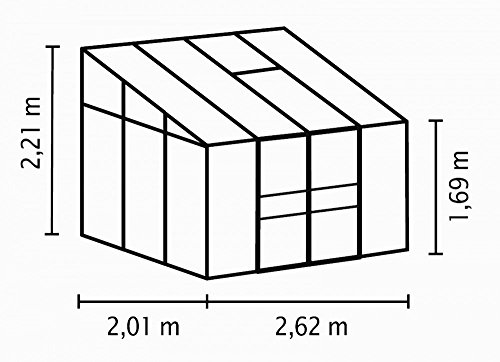 Anlehngewächshaus Vitavia Ida 5200 aus Aluminium mit Fundament