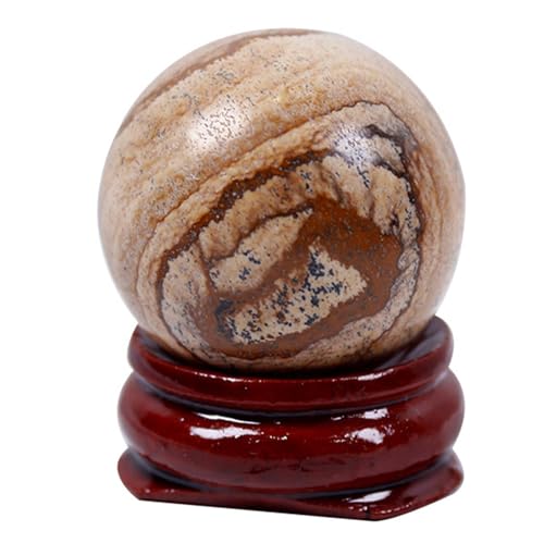 Sodalite Ball Divination Sphere with Wood Stand Decorative Ball Crystals Sphere for Feng Shui,C