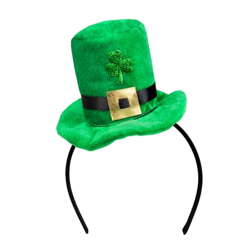 Boland 44908 - Tiare Shamrock, serre-tête, vert et noir, mini chapeau doux, Irlande, Saint Patrick, carnaval, costume, fête à thème
