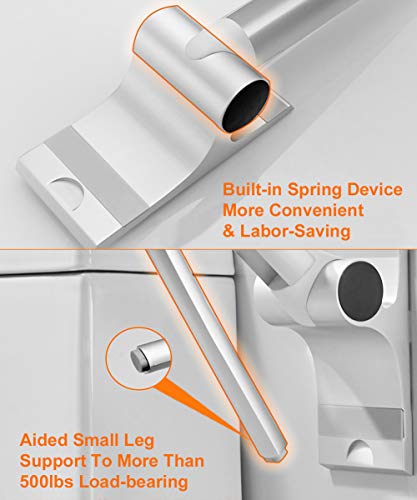 Toilet Grab Bar 29.5Inch, Stainless Space Aluminum Strong Bathtub Safety Rails Shower Grab Bars Handle For Elderly Seniors, Flip-Up Bathroom Hand Support, Handrails Arms Sturdy Mounted Bath Grips #TOP4
