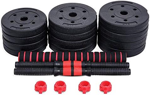 Dumbbells Barbell Weight Set Adjustable Adjustable Weights Set Gym Barbell Bar Barbell Set Free weights for Men 2 in 1 10/20/30KG