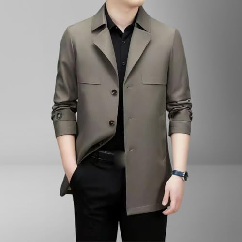 Trench décontracté pour homme aux finitions soignées avec revers élégants taille S - 2