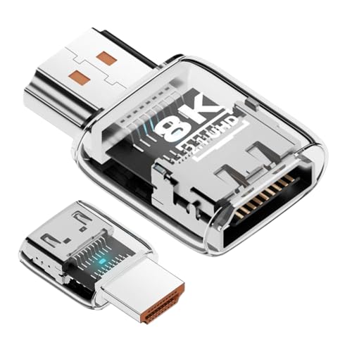 Convertidor para monitor – Conector bidireccional 8k 60Hz – Conector de extensión de audio para PC portátil | Para audio portátil TV HDTV proyector escritorio conferencia casa oficina Stud