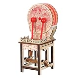 Durabilité exceptionnelle : sa construction en bois massif assure à ce mini instrument chinois une apparence attrayante et une grande stabilité. idéal pour la décoration de tambours traditionnels ou pour jouer de la musique au fil du temps. figurine de petit tambour, mini tambour décoratif