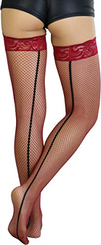 Image of ToBeInStyle Women's Timeless Backseam Fishnet Stocking