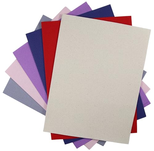 Image of KCS 6 pc of 12 inch x 18 inch (30cmx45cm) Counted Cotton Aida Cloth Cross Stitch Fabric (14CT-J)