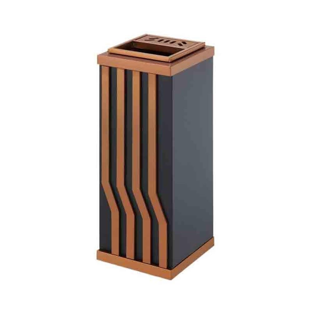 OLSKFUH Outdoor Ashtray Outdoor Ash Pillar Hotel Trash Can Lobby Vertical Stainless Steel Corridor Aisle Hotel Club Lobby Soot Column Trash Can,Black