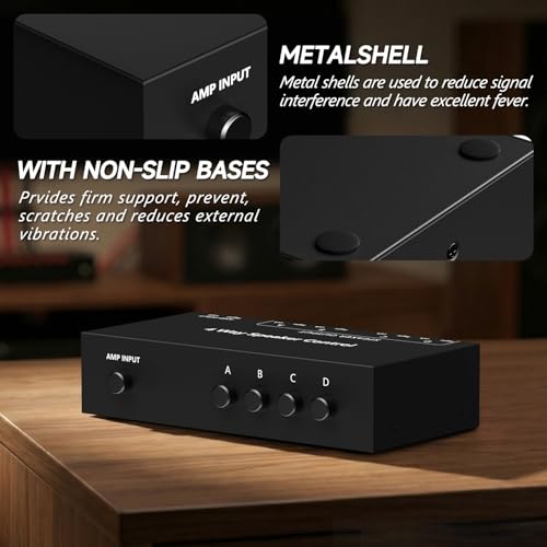 Image of Y.D.F 4-Channel(1 in 4 Out) Speaker Selector Switcher Box with Terminal Claps 150W RMS per Channel High-Fidelity Audio Transmission