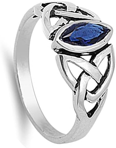 CHOOSE YOUR COLOR Sterling Silver Celtic Knot Ring