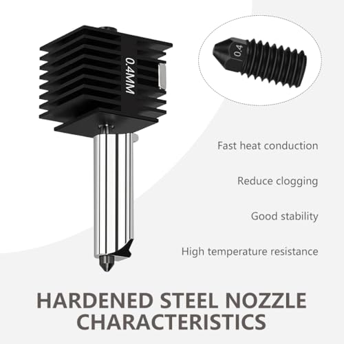 Image of Serplex Removable Hardened Steel Hotend for Bambu Lab A1 Mini 3D Printer, 0.4mm Aluminum Heat Sink Nozzle Kit with Installation Tools, Compatible Replacement or Upgrade Extrusion System Assembly