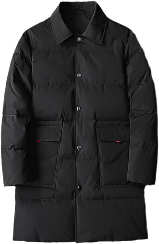 Youllyuu White Duck Down Long Men's Jackets Single Breasted Solid Autumn Winter Male Coats Plus Size