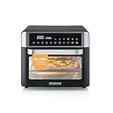 SEVERIN 2-in-1 Toastofen & Heißluftfritteuse, Air Fryer, 25 L, mit LED-Display, Timer & 12 Auto-Programmen, inkl. Backblech, Grillrost, Frittierkorb, 40-220°C, 2.200 W, schwarz-silber, TO 9579