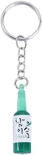 Korean Soju Bottle Keychain Miniature Beer Wine Bottle Key Chain Simulation Soju Cans Keyring Bag Pendant for Women Men