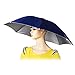 IFY 22" Diameter Elastic Headband Fishing Umbrella Hat Sun Rain Hat Dark Blue