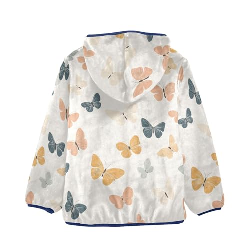 Butterflies Silhouettes Girls Fleece Jacket Girls Fall Jacket Girls Zip Up Hoodie Girls Sherpa Jacket 2-10T2